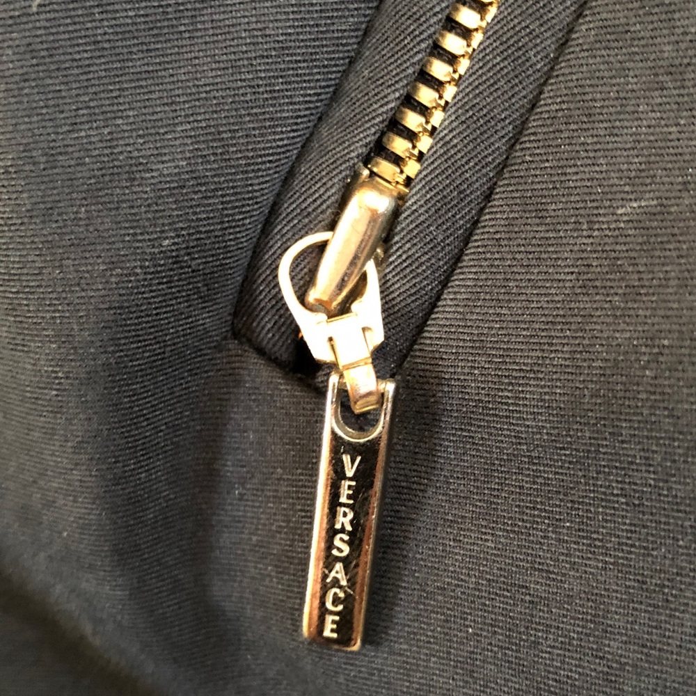 Versace Men's Dark Navy Zip-Pocket jeans